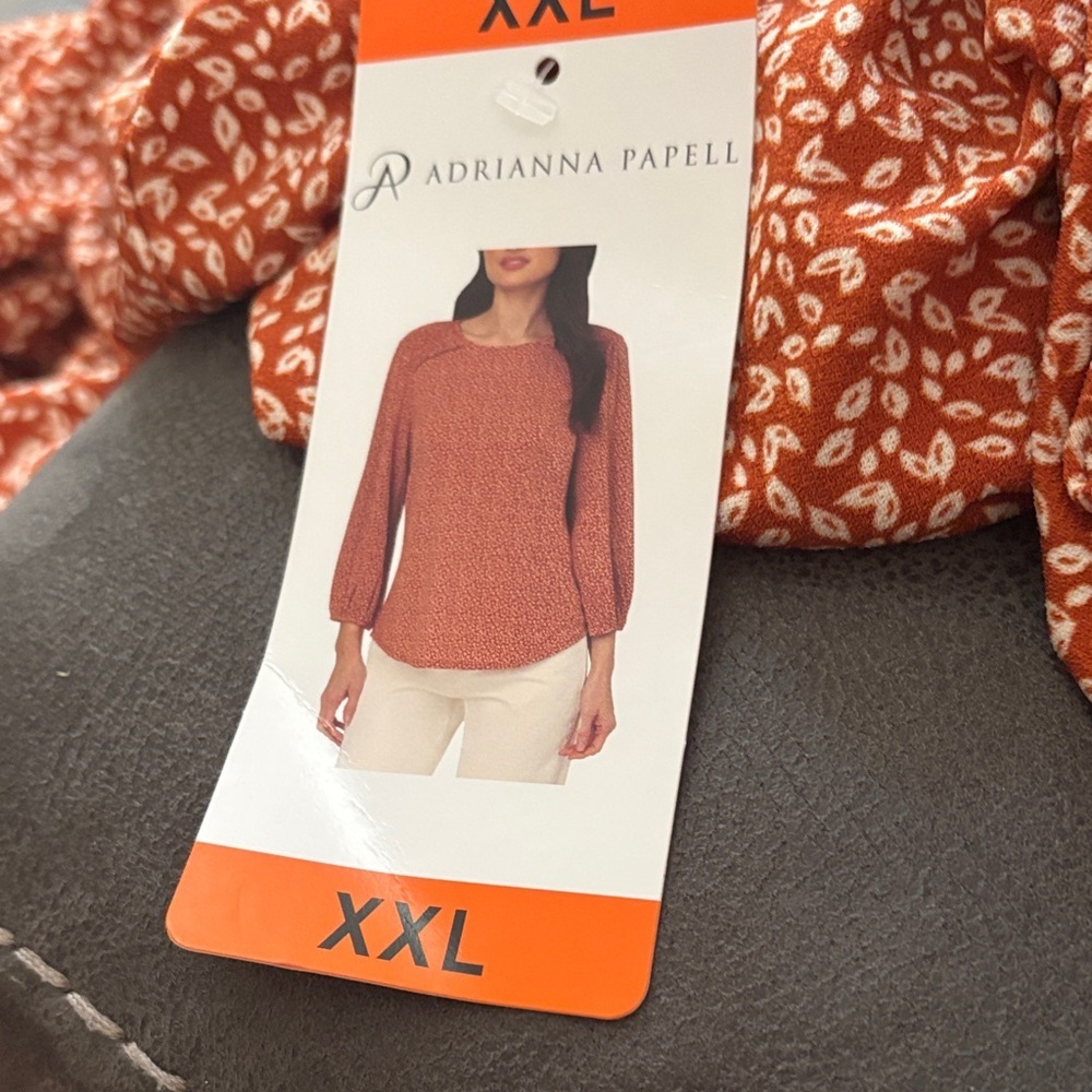 Adrianna Papell Women's Orange Blouse - XXL